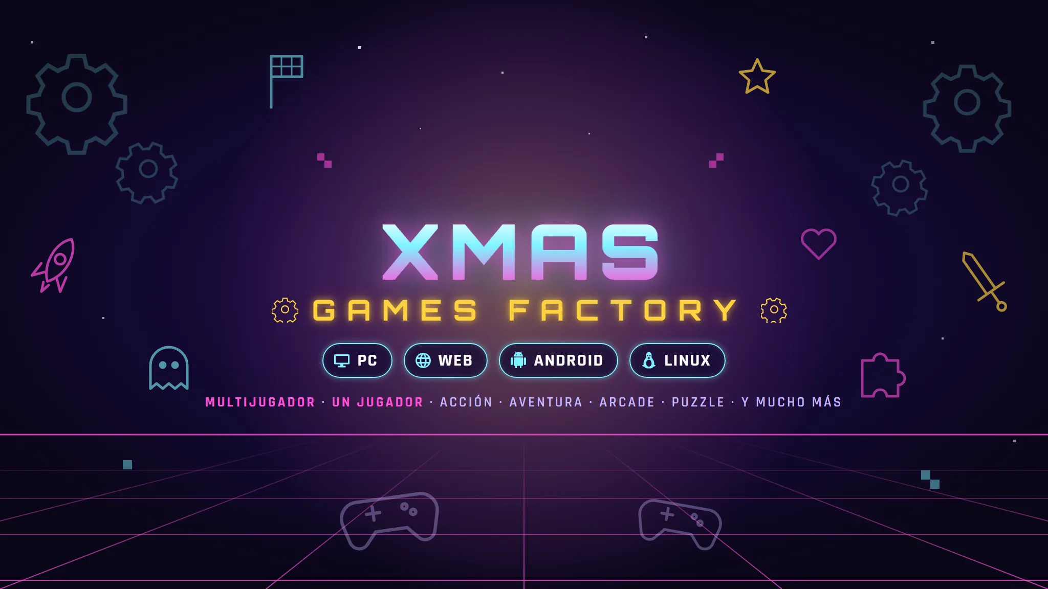 XMAS Games Factory: juegos para PC, web, Android y Linux. Multijugador, un jugador, acción, aventura, arcade, puzle y mucho más.